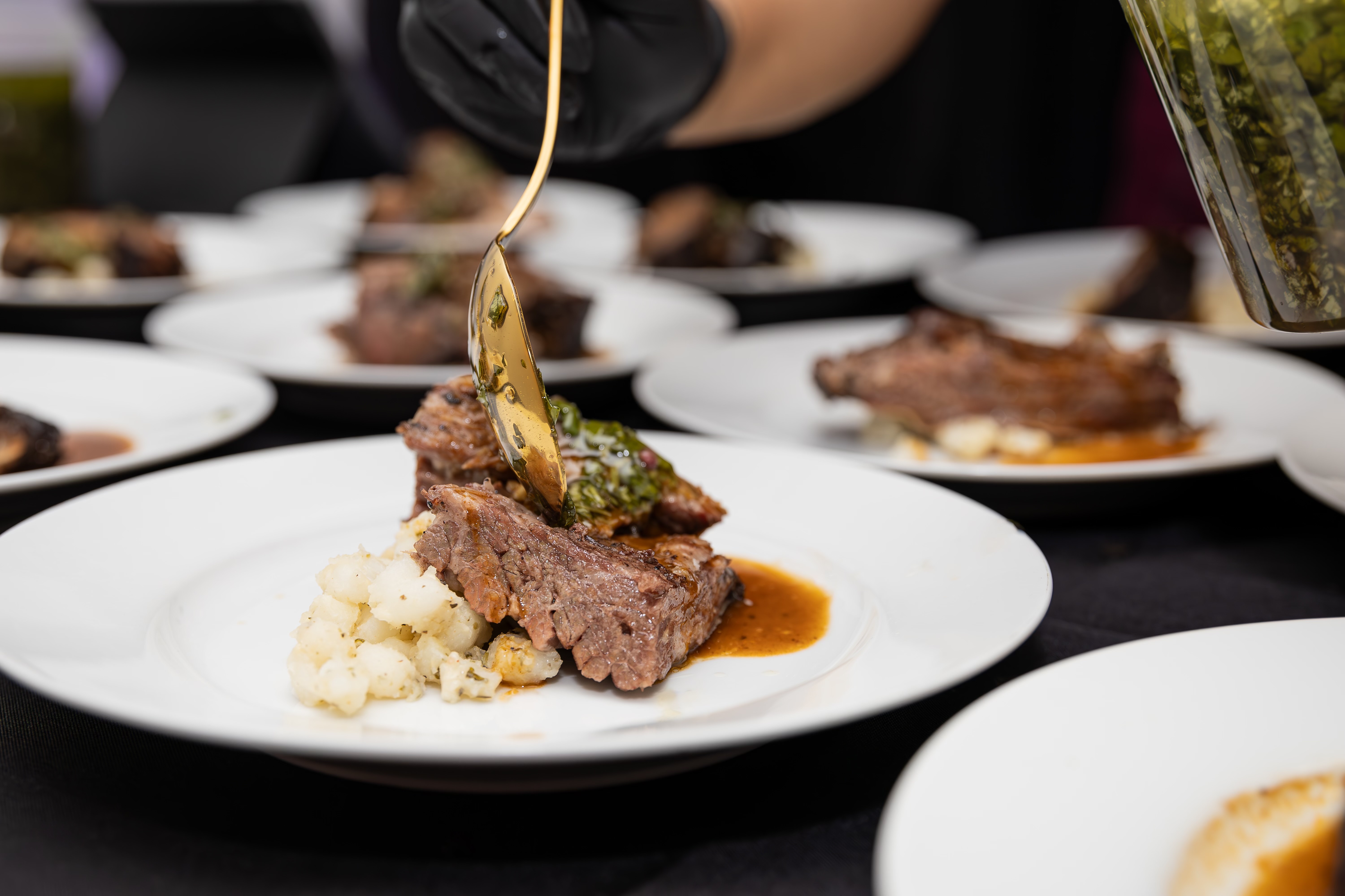 Professional executive lunch presentation in Dallas with chef-prepared dishes